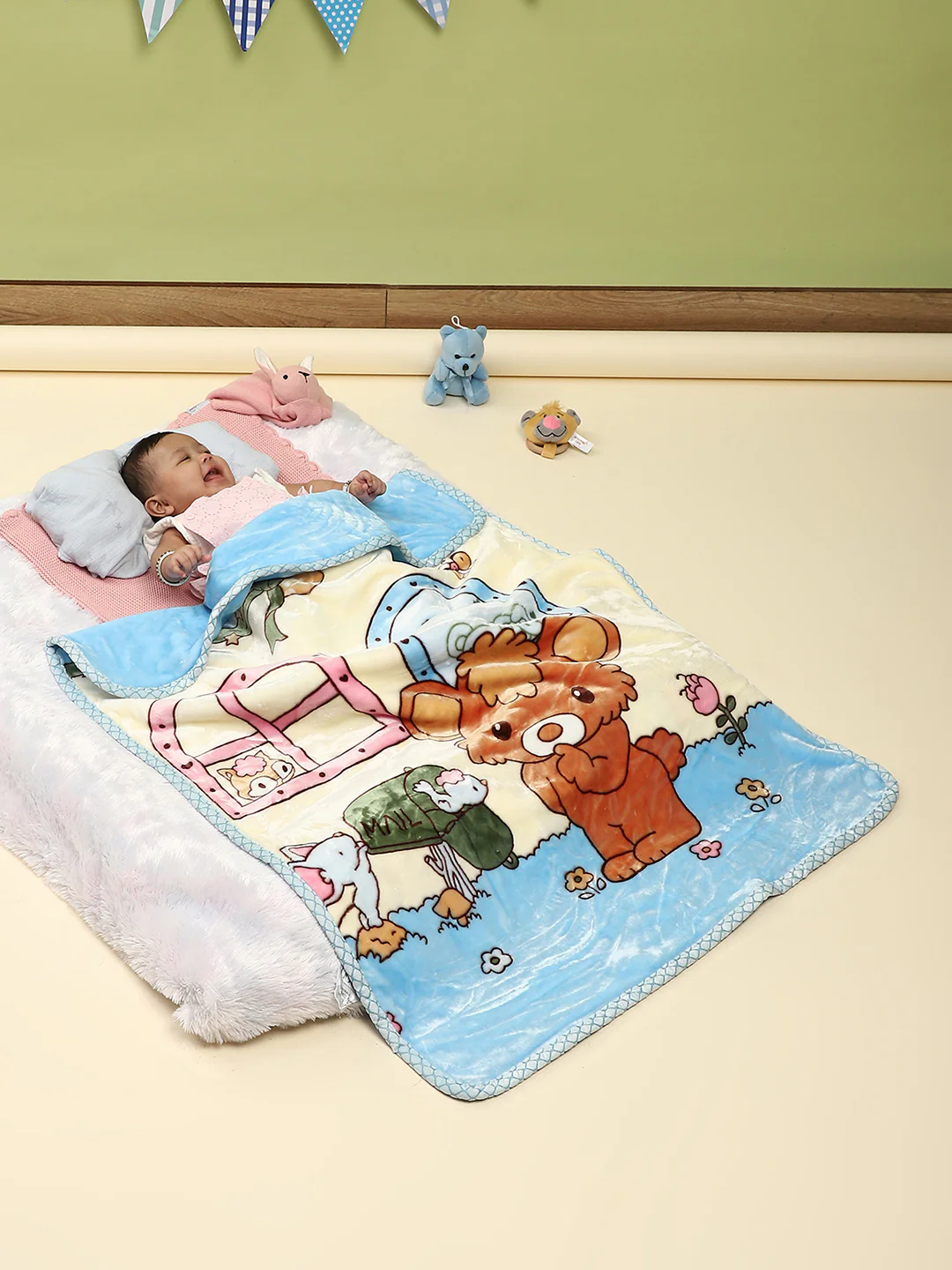 Printed Baby Blanket 2 Ply, 550 GSM, Weight 0.5 kg (Donald)