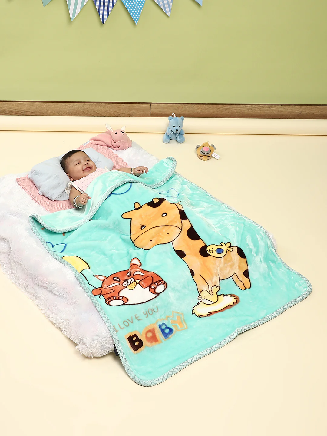 Printed Baby Blanket 2 Ply, 550 GSM, Weight 0.5 kg (Donald)