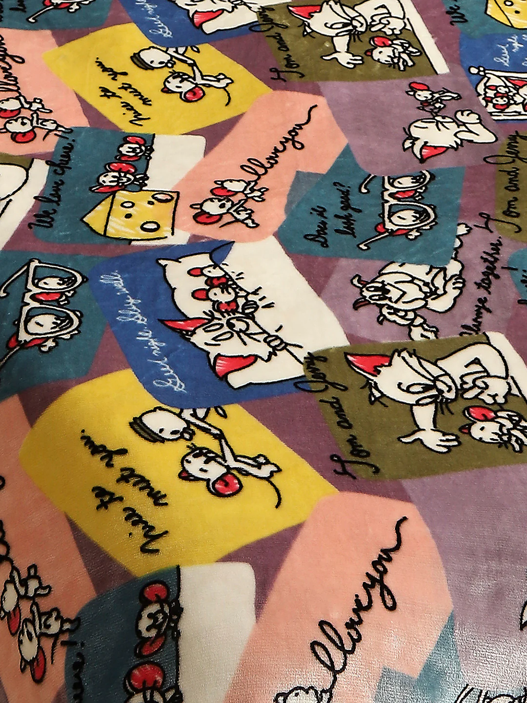 Tom and Jerry with Typography Print Plush Cartoon Network Multicolor Baby Blanket - Image 2