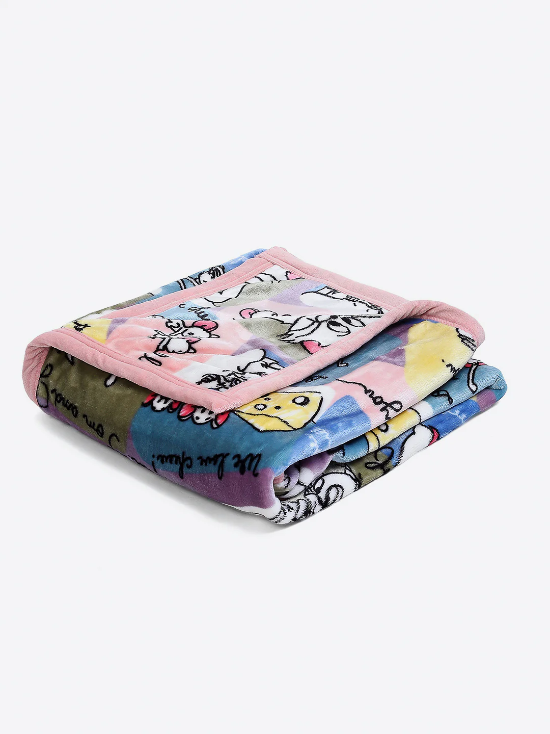Tom and Jerry with Typography Print Plush Cartoon Network Multicolor Baby Blanket - Image 3