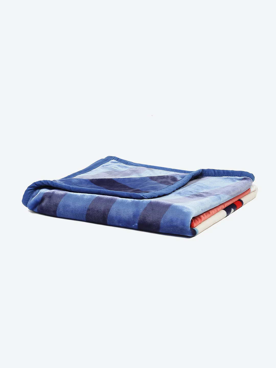 Cartoon Plane Printed Soft Plush Blue and Red Baby Blanket - Image 3