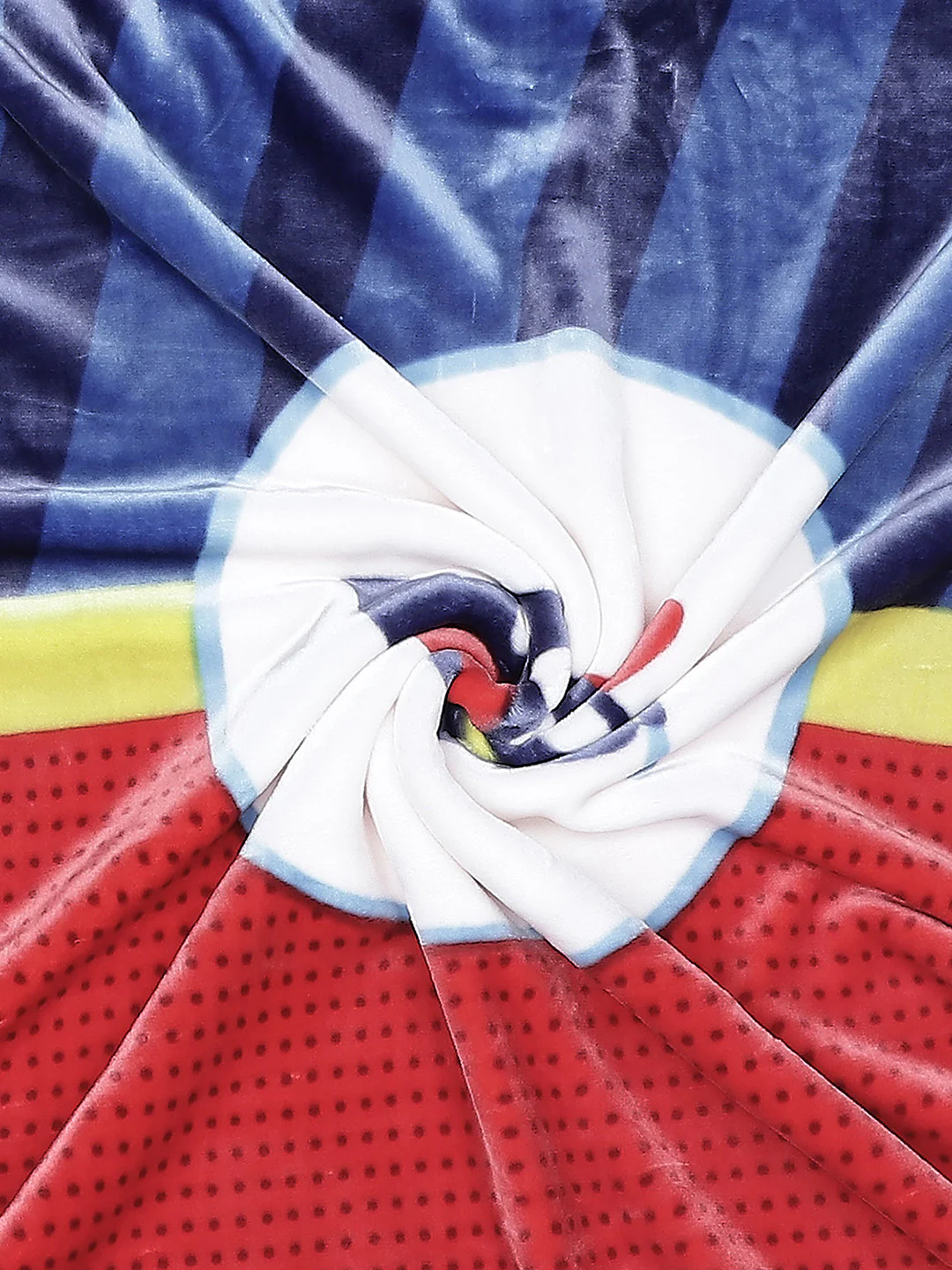 Cartoon Plane Printed Soft Plush Blue and Red Baby Blanket - Image 5