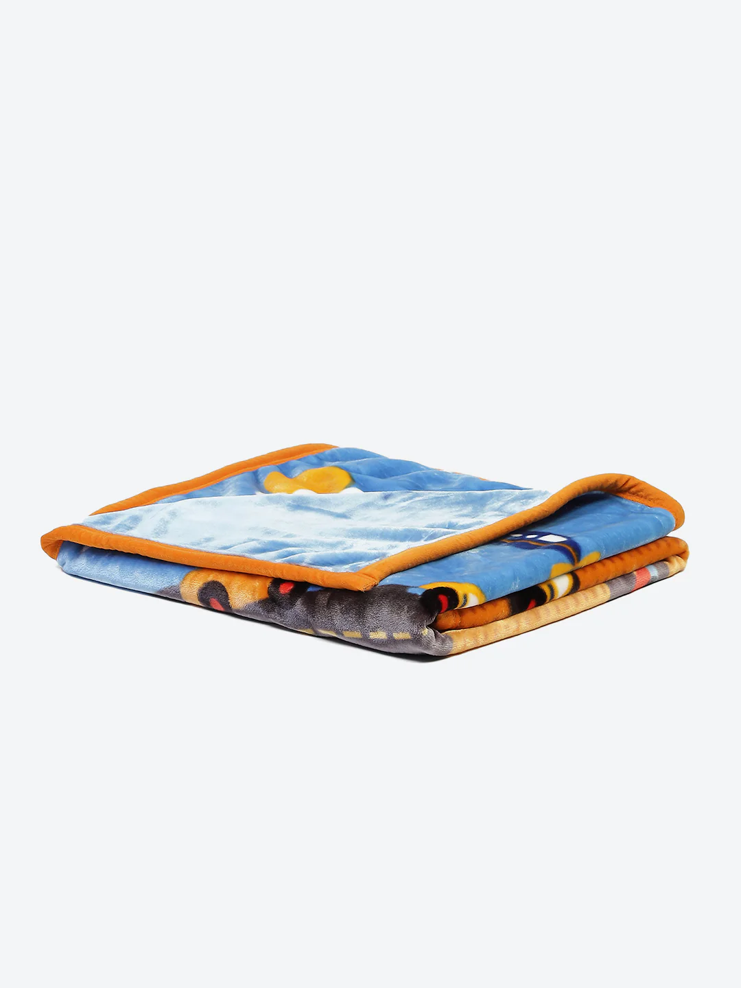 Cartoon Cars Printed Plush Orange Baby Blanket - Image 3