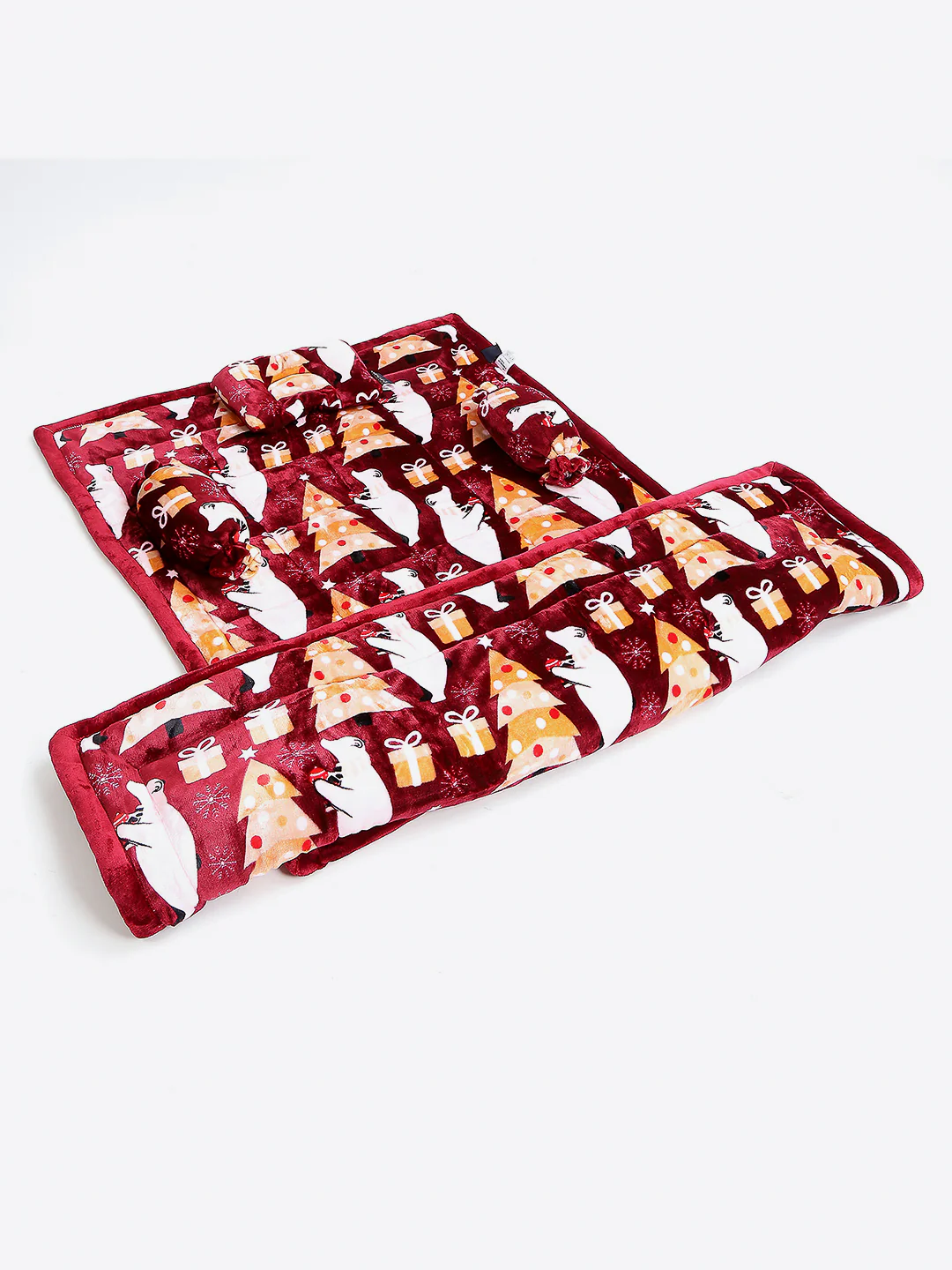 Printed Baby Blanket 3 Ply, 1609 GSM 5Pcs Set (1 Baby Comforter, 1 Bedsheet, 1 Neck Pillow & 2 Bolster) - Image 2