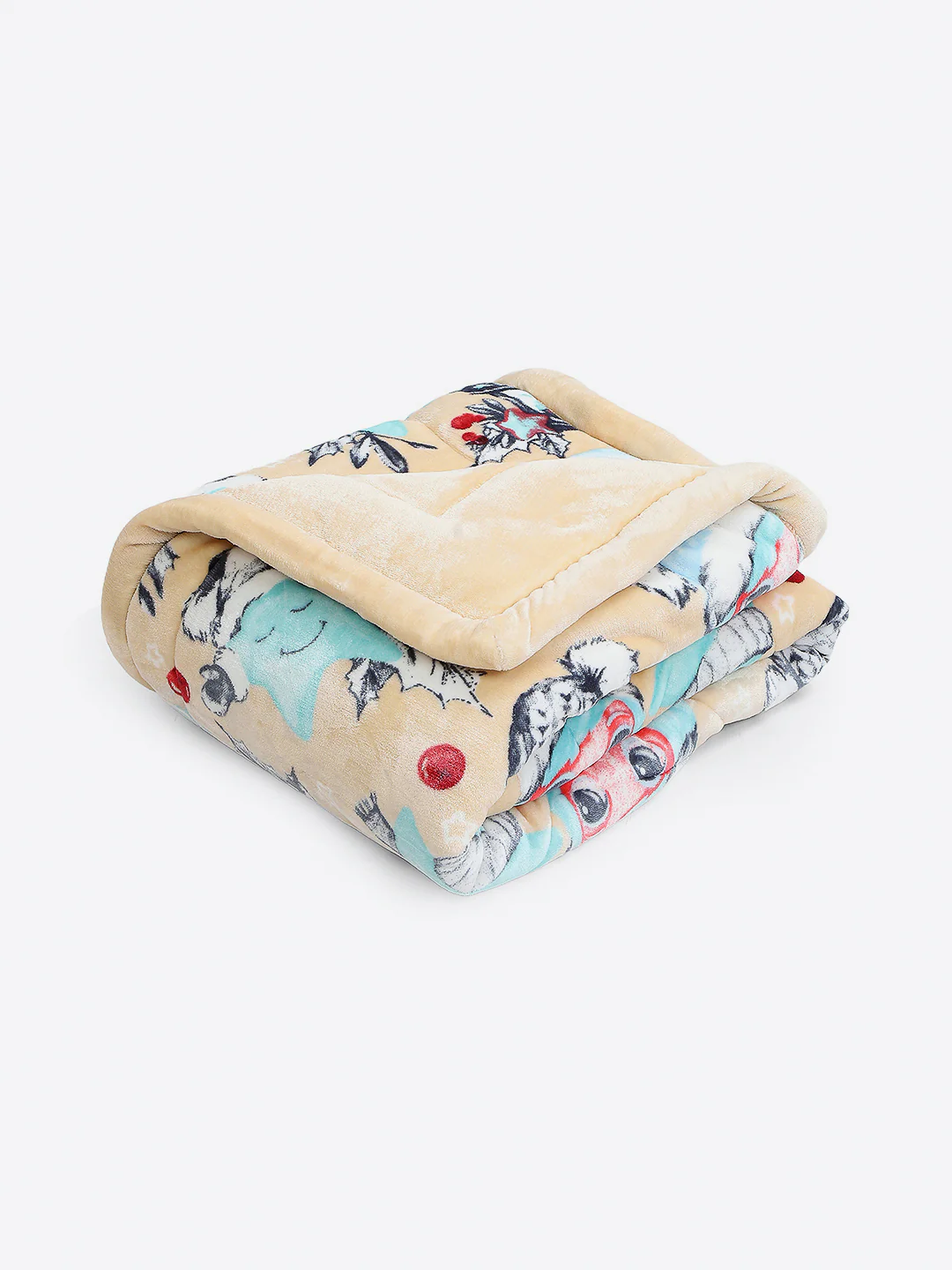 Printed Baby Blanket 3 Ply, 1609 GSM 5Pcs Set (1 Baby Comforter, 1 Bedsheet, 1 Neck Pillow & 2 Bolster) - Image 3