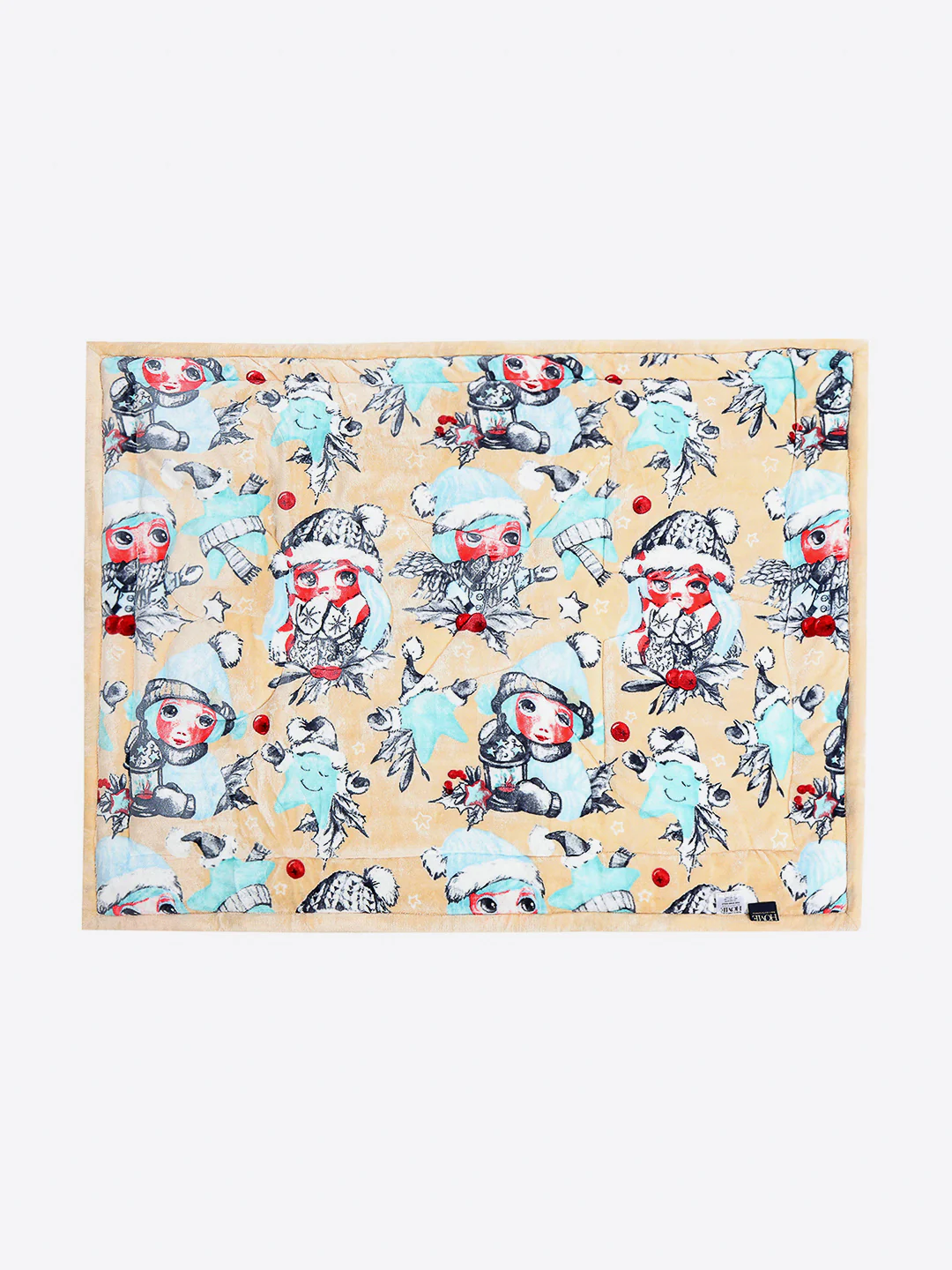 Printed Baby Blanket 3 Ply, 1609 GSM 5Pcs Set (1 Baby Comforter, 1 Bedsheet, 1 Neck Pillow & 2 Bolster) - Image 4