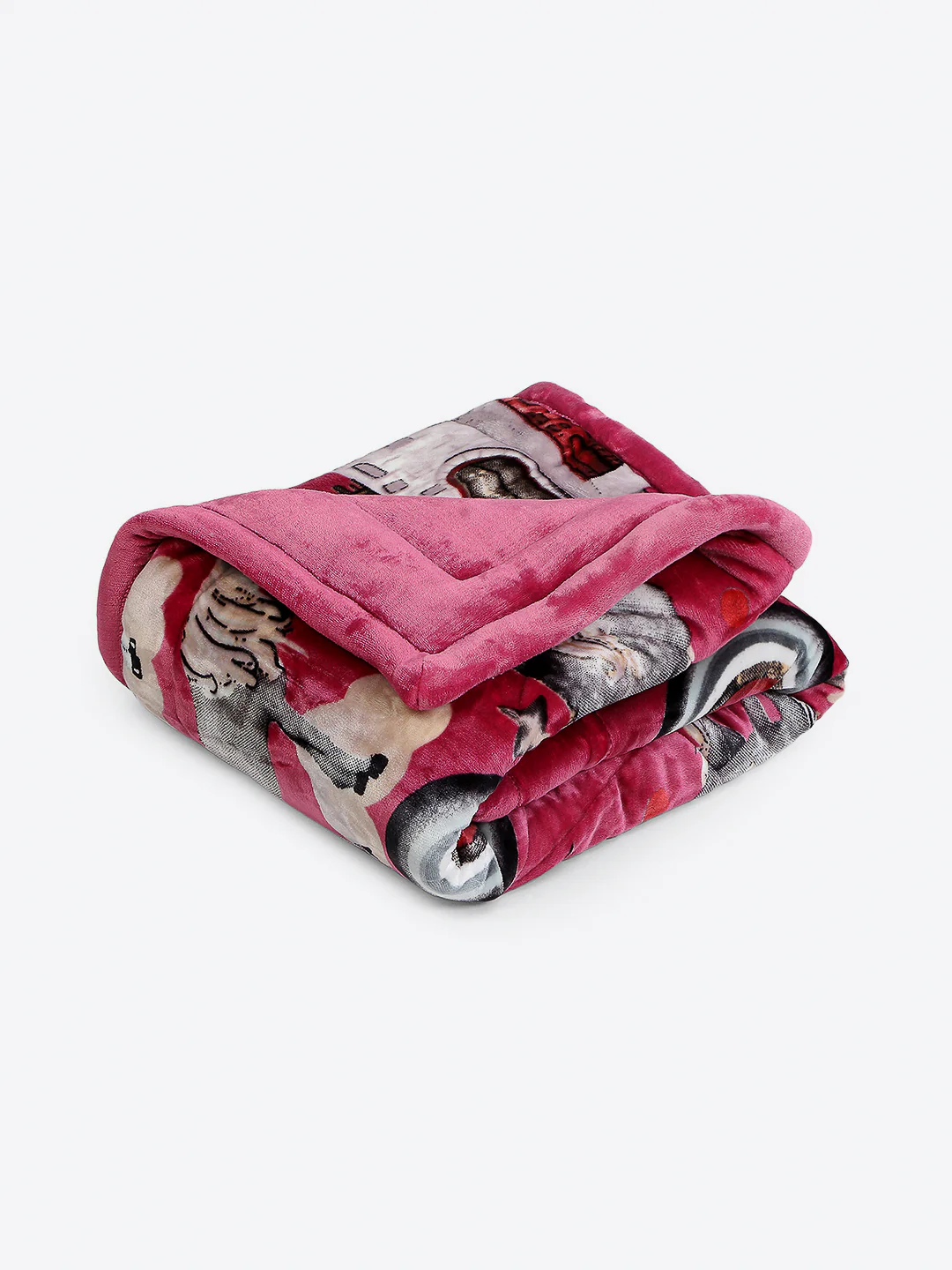 Cartoon Print Cozy Red Baby Blanket Set with Matching Comforter, Bedsheet, Neck Pillow, and Bolsters - Image 3