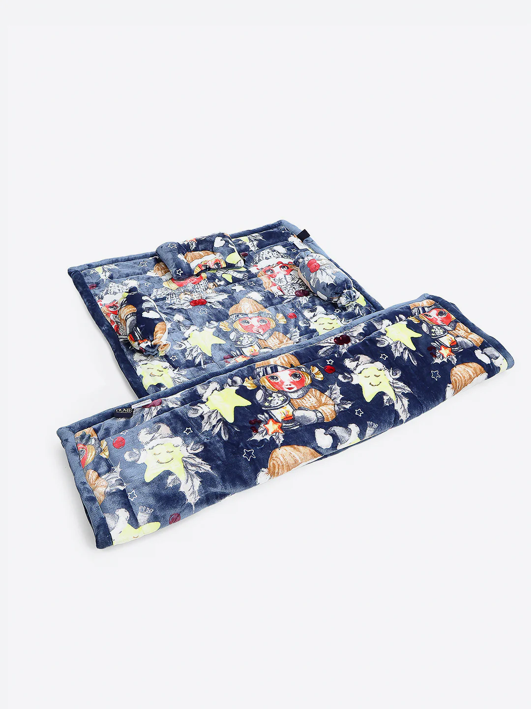 Printed Baby Blanket 3 Ply, 1609 GSM 5Pcs Set (1 Baby Comforter, 1 Bedsheet, 1 Neck Pillow & 2 Bolster) - Image 2