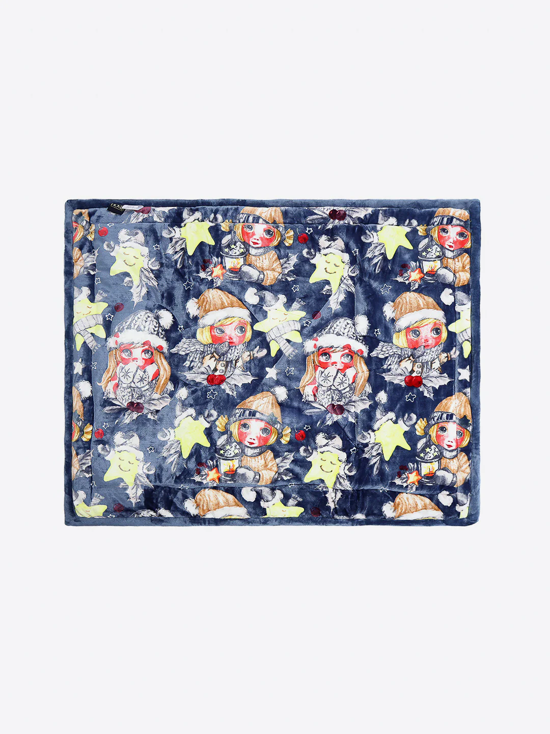 Printed Baby Blanket 3 Ply, 1609 GSM 5Pcs Set (1 Baby Comforter, 1 Bedsheet, 1 Neck Pillow & 2 Bolster) - Image 4