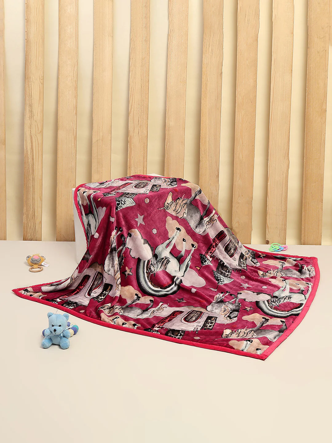 Printed Baby Blanket For Winter 1 Ply, 600 GSM, Weight 1.5 kg (Jackjill) - Image 2