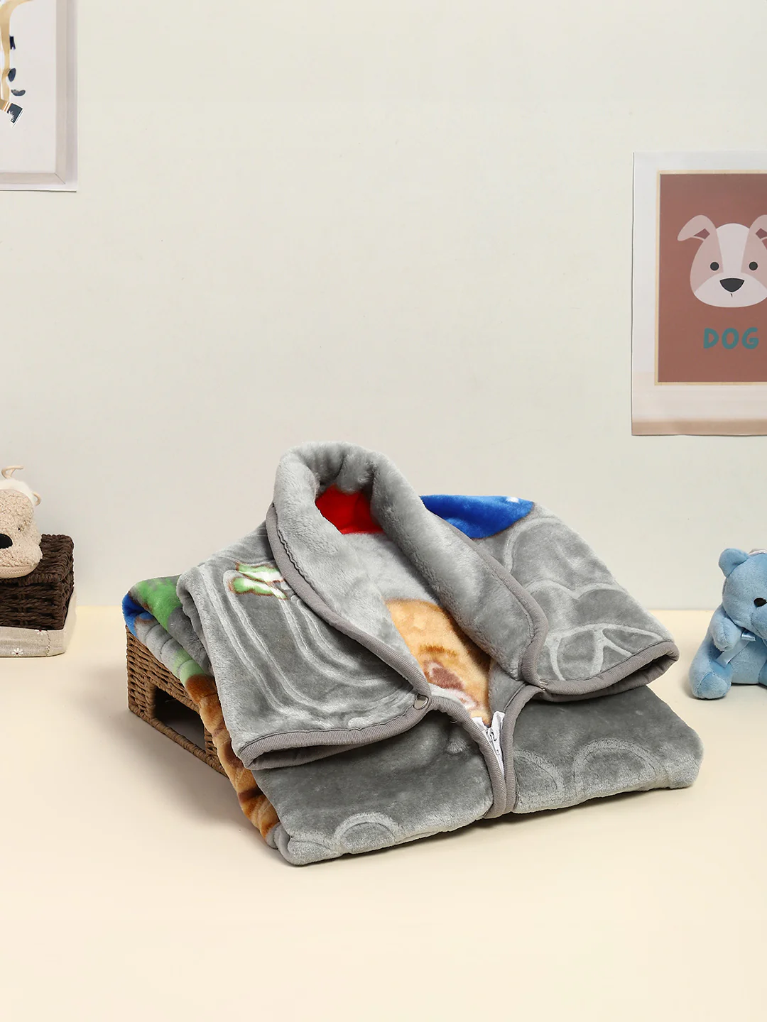 Printed Baby Blanket For Winter 1 Ply, 625 GSM, Weight 0.55 kg (Toddler) - Image 2