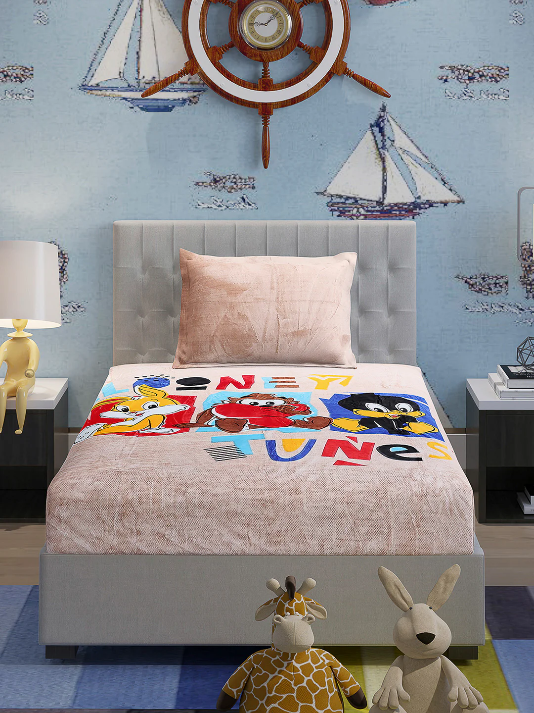 Printed Baby Winter Bedsheet 1 Ply, 370 GSM, 1.3 kg (Super Hero) - Image 3