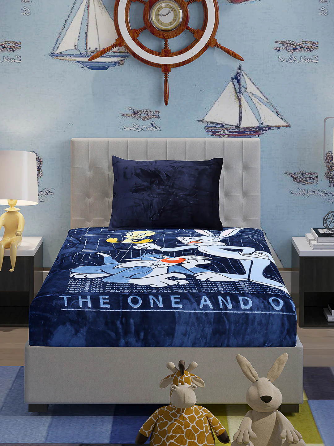 Printed Baby Winter Bedsheet 1 Ply, 370 GSM, 1.3 kg (Super Hero) - Image 3