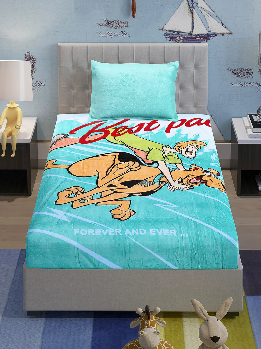 Printed Baby Winter Bedsheet 1 Ply, 370 GSM, 1.3 kg (Super Hero) - Image 2