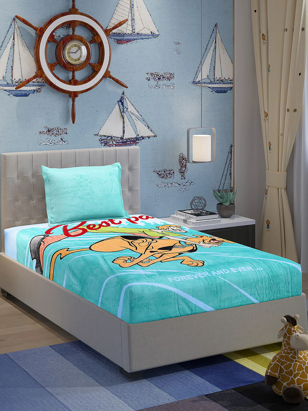 Printed Baby Winter Bedsheet 1 Ply, 370 GSM, 1.3 kg (Super Hero) - Image 4