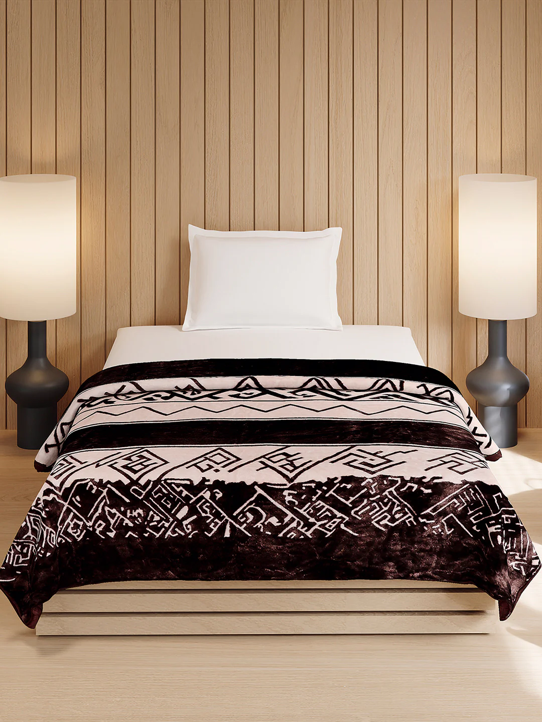 Printed Double Bed 1 Ply, 540 GSM Blanket for Winter - (Relation PVC) - Image 2