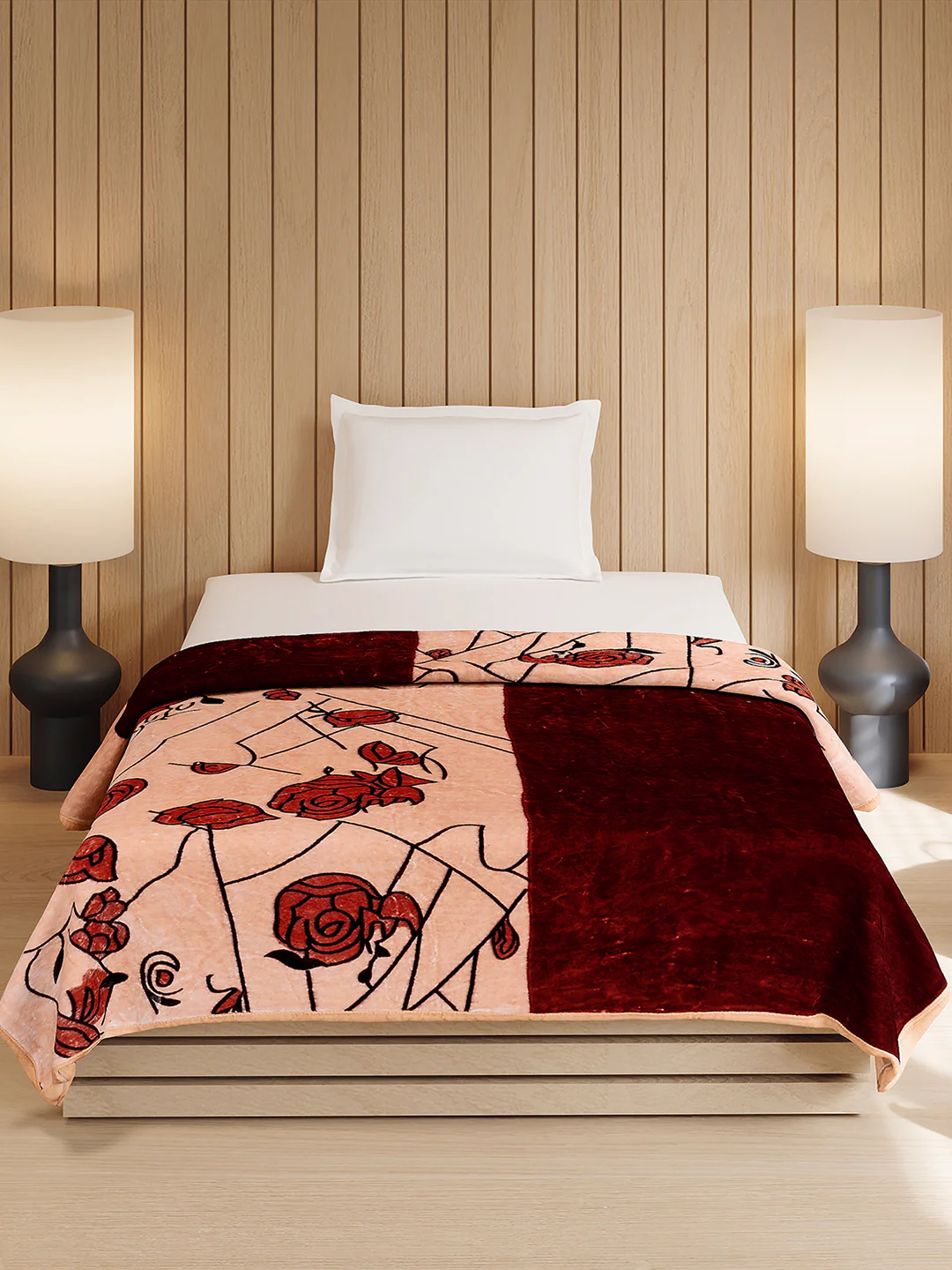 Printed Double Bed 1 Ply, 540 GSM Blanket for Winter - (Relation PVC) - Image 2