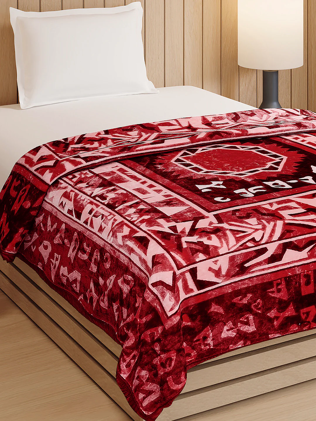 Printed Double Bed 1 Ply, 540 GSM Blanket for Winter - (Relation PVC)