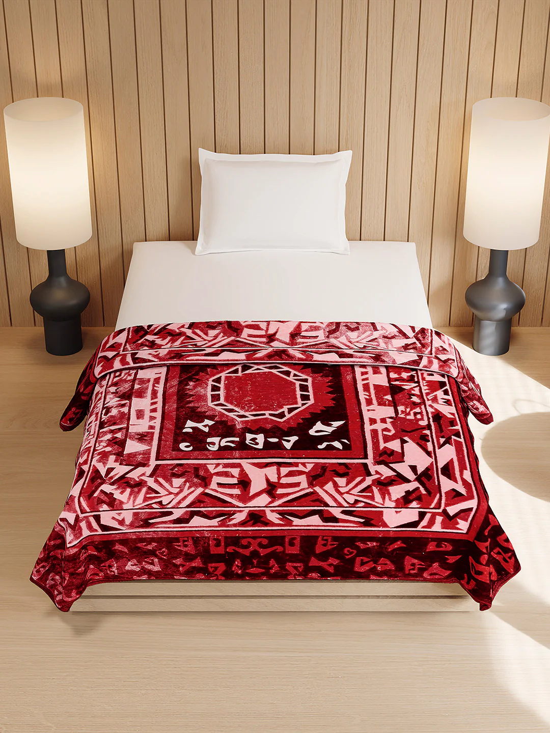 Printed Double Bed 1 Ply, 540 GSM Blanket for Winter - (Relation PVC) - Image 3