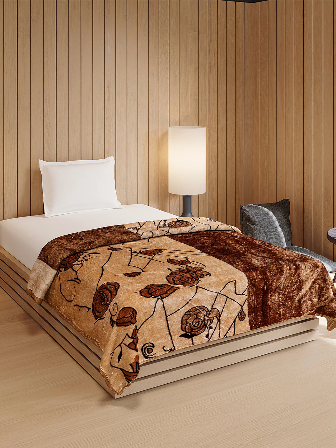 Printed Double Bed 1 Ply, 540 GSM Blanket for Winter - (Relation PVC) - Image 4