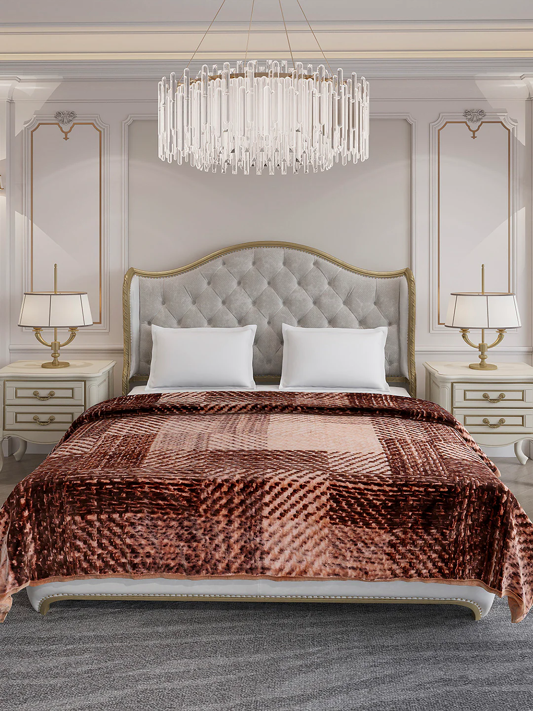 Printed Double Bed 1 Ply, 606 GSM Blanket for Winter - (Denny PVC) - Image 2