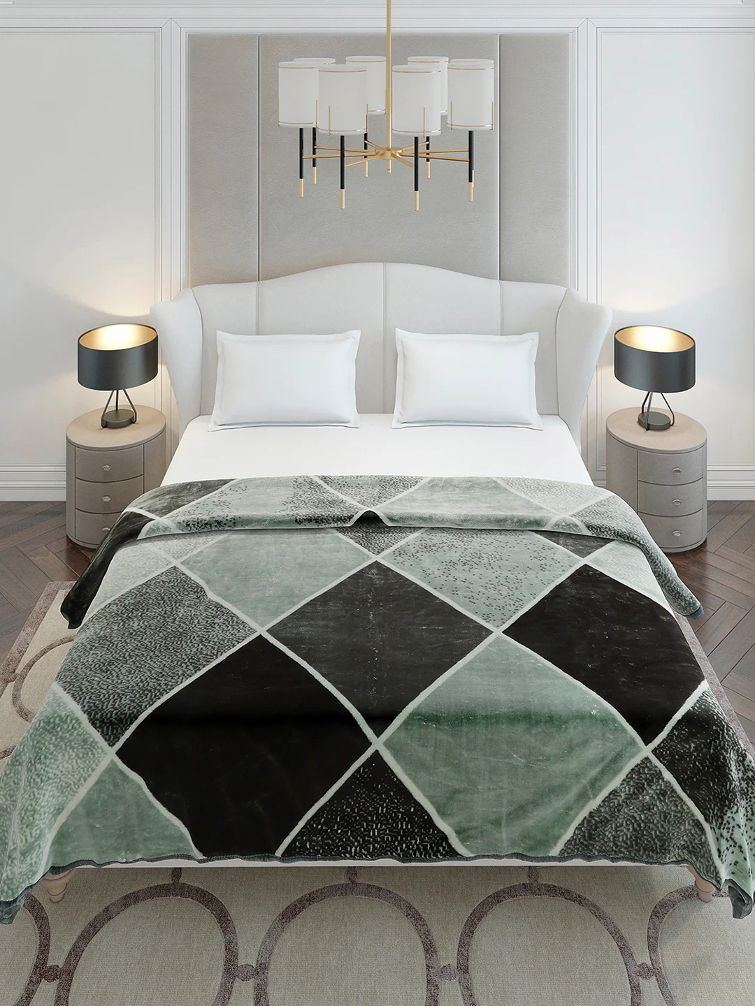 Printed Double Bed 1 Ply, 606 GSM Blanket for Mild Winter - (Denny PVC) - Image 3