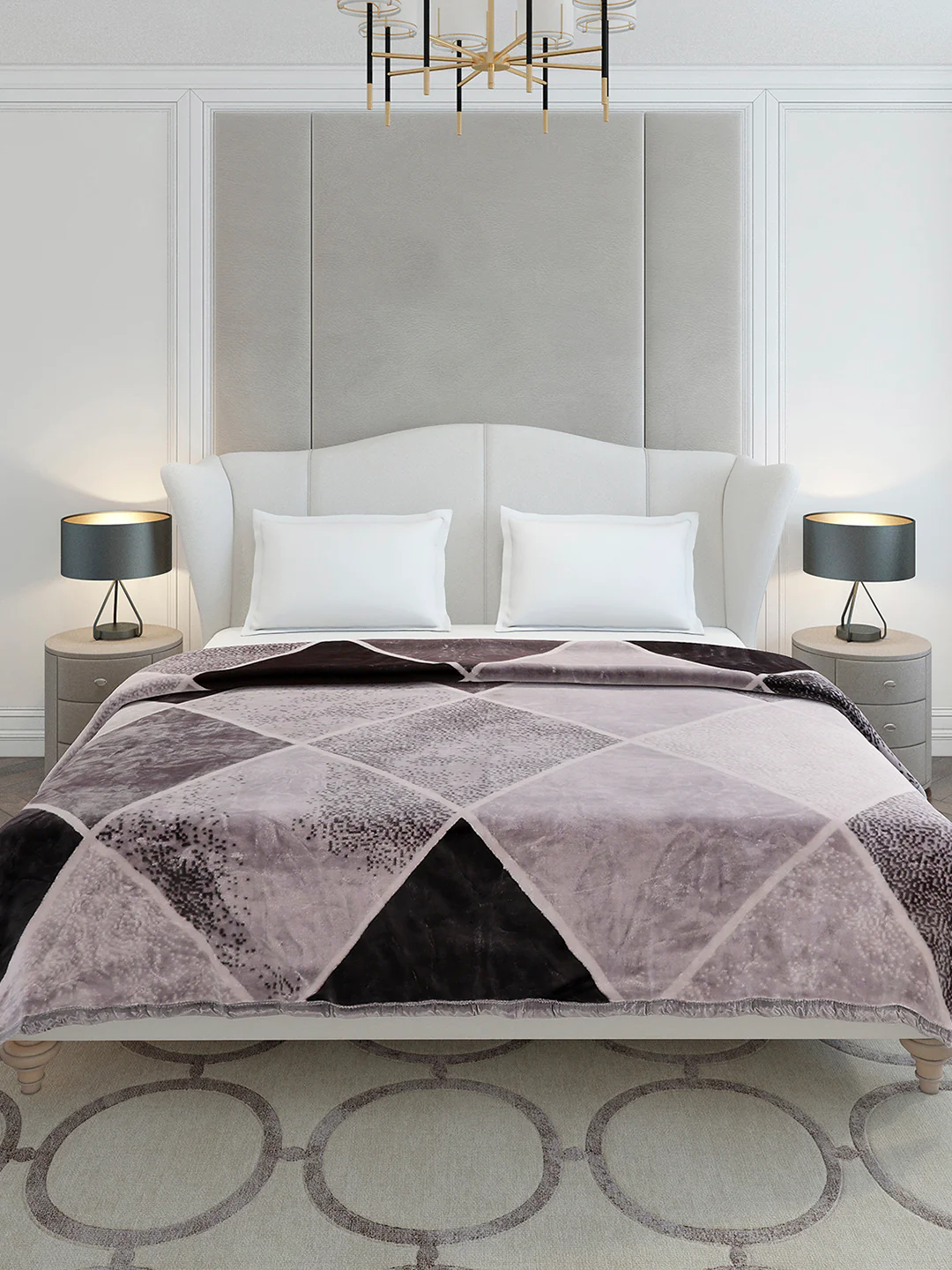 Printed Double Bed 1 Ply, 606 GSM Blanket for Mild Winter - (Denny PVC) - Image 2