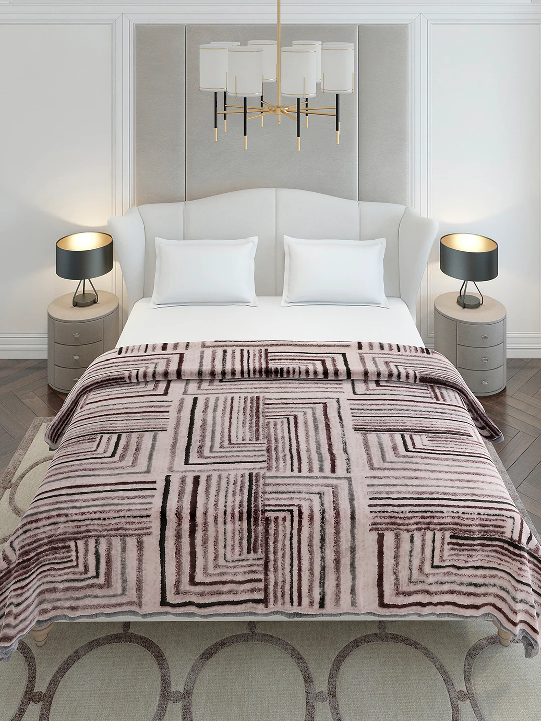 Printed Double Bed 1 Ply, 606 GSM Blanket for Mild Winter - (Denny PVC) - Image 3