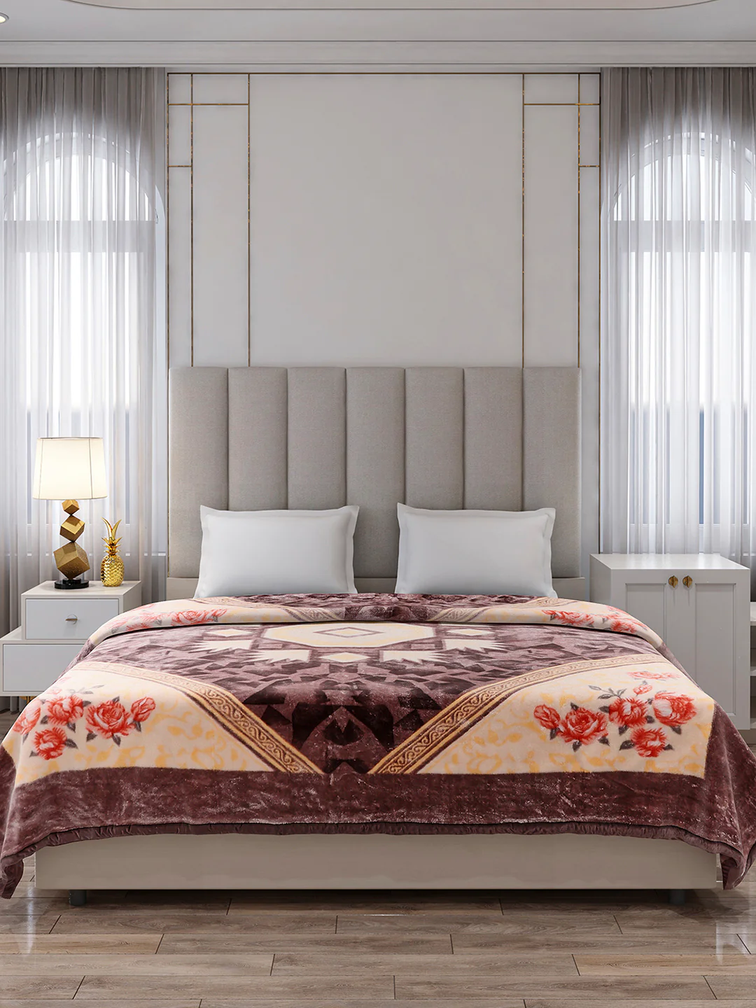 Printed Double Bed 1 Ply Blanket for Mild Winter - (Regal) - Image 2