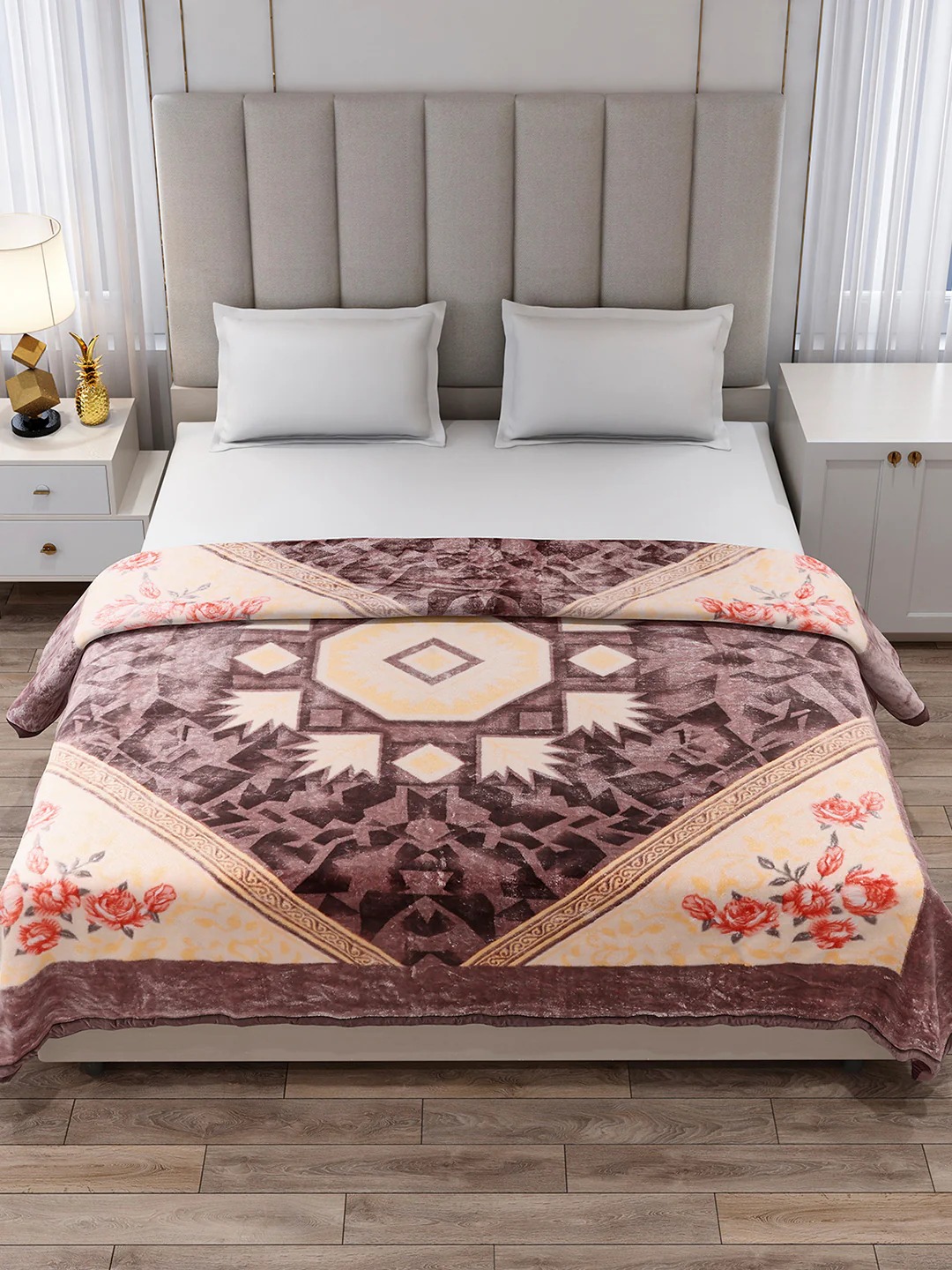 Printed Double Bed 1 Ply Blanket for Mild Winter - (Regal) - Image 3