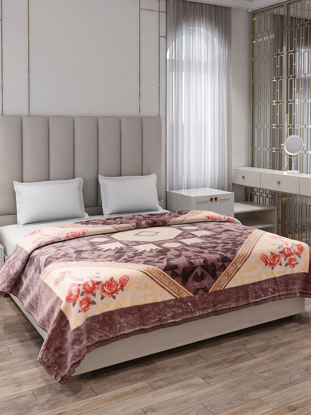 Printed Double Bed 1 Ply Blanket for Mild Winter - (Regal) - Image 4