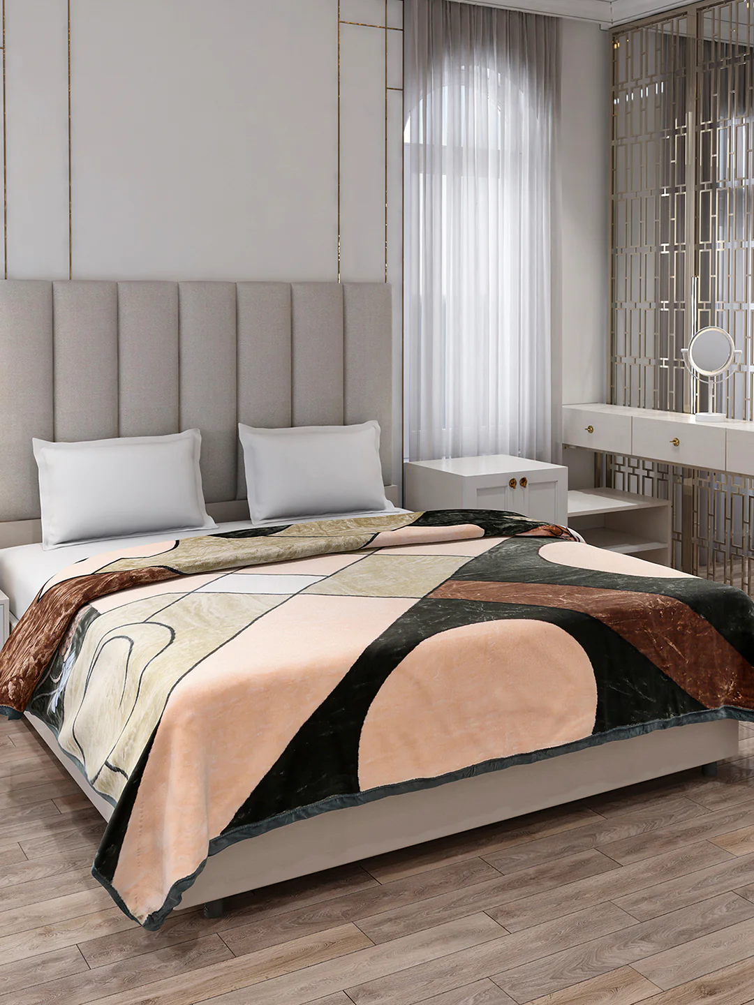 Printed Double Bed 1 Ply Blanket for Mild Winter - (Regal) - Image 4