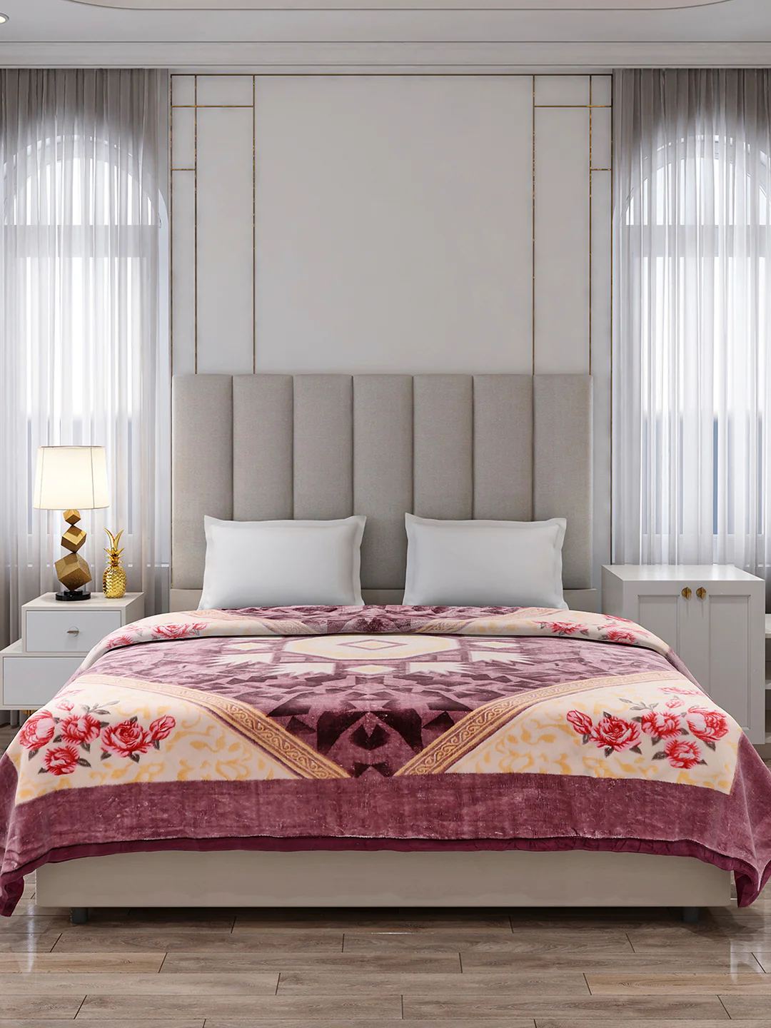 Printed Double Bed 1 Ply Blanket for Mild Winter - (Regal) - Image 2