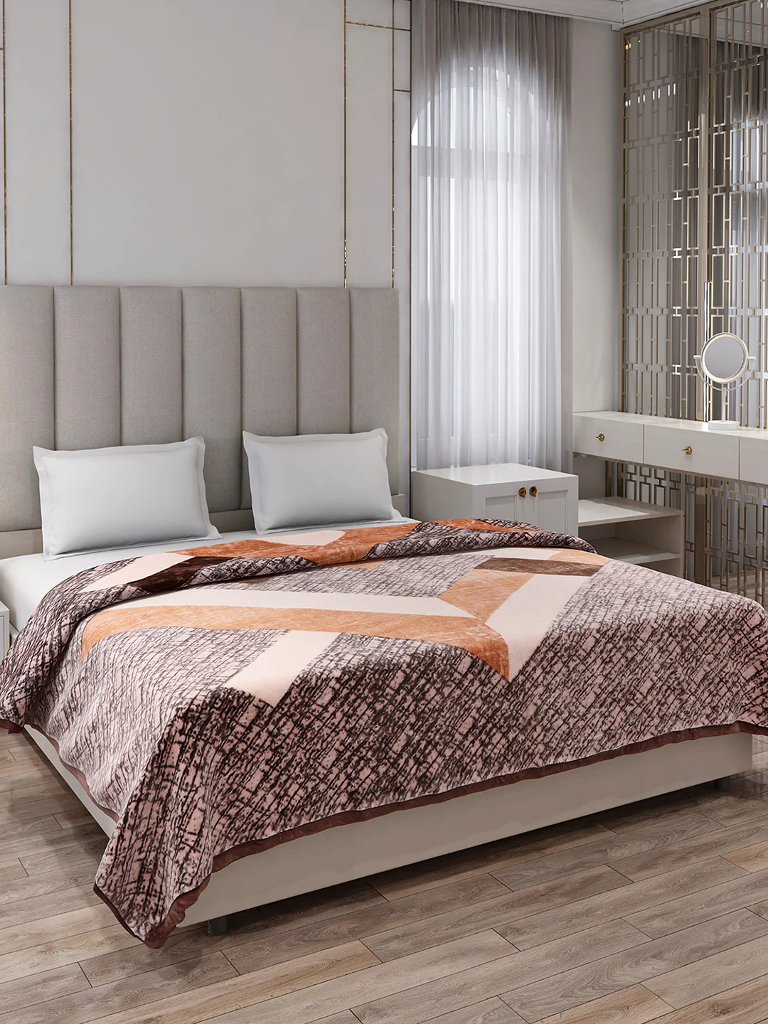Printed Double Bed 1 Ply Blanket for Mild Winter - (Regal) - Image 4