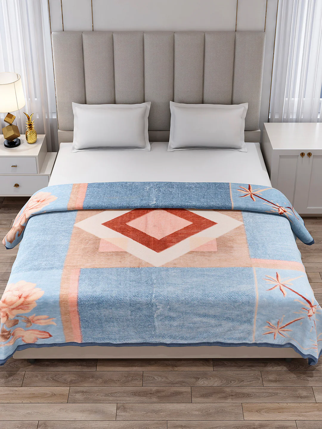 Printed Double Bed 1 Ply Blanket for Mild Winter - (Regal) - Image 3