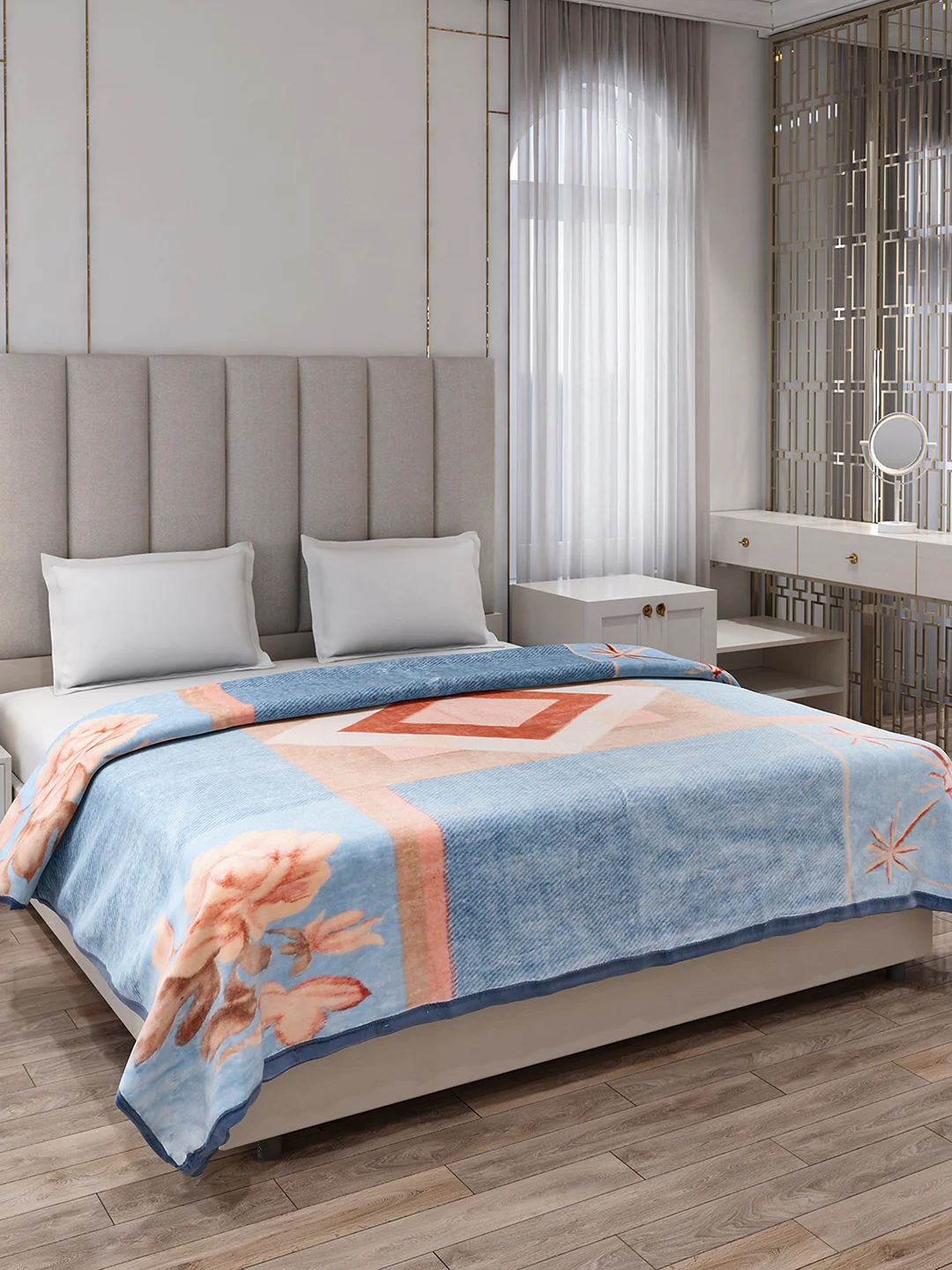 Printed Double Bed 1 Ply Blanket for Mild Winter - (Regal) - Image 4