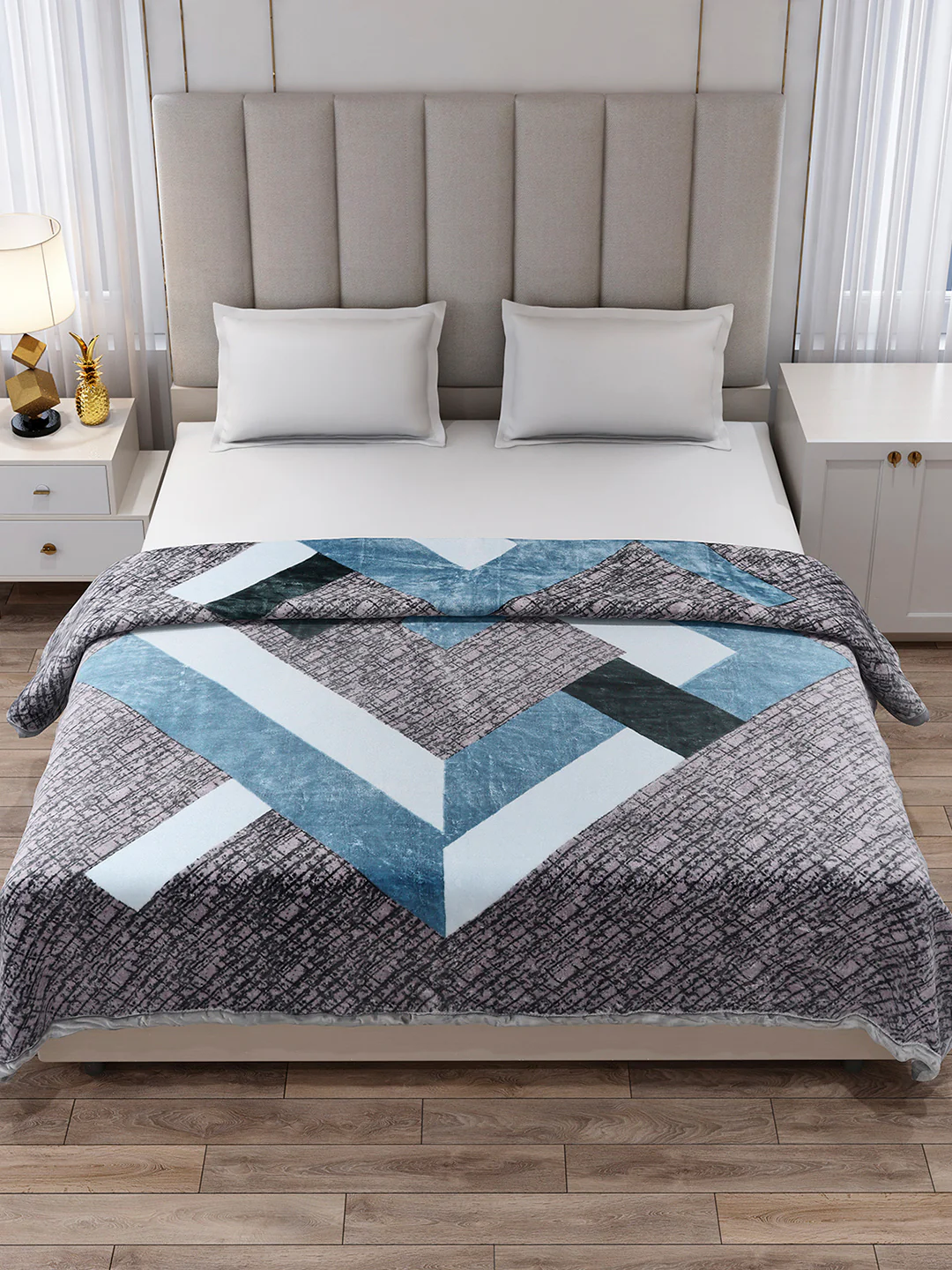 Printed Double Bed 1 Ply Blanket for Mild Winter - (Regal) - Image 3