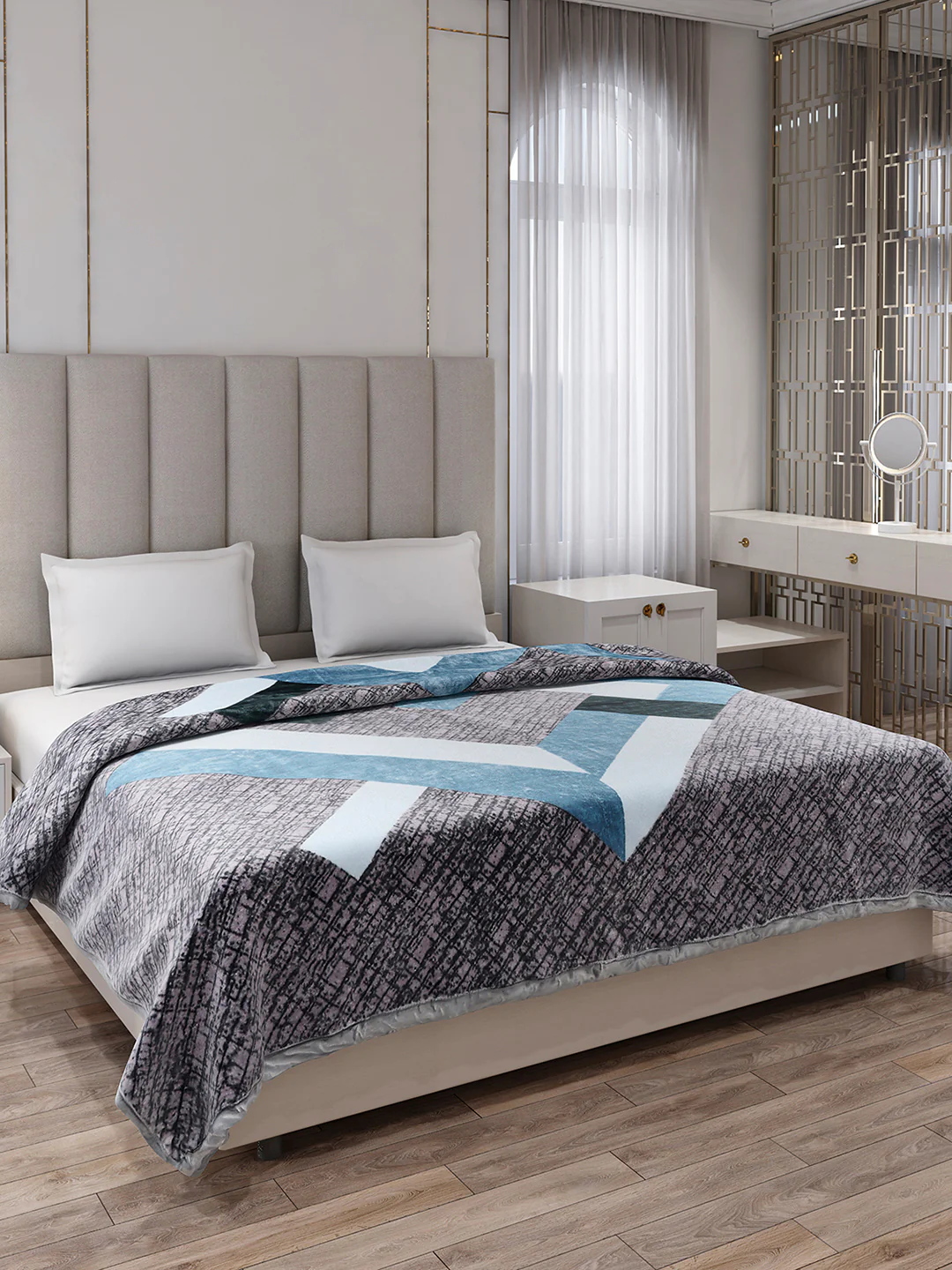 Printed Double Bed 1 Ply Blanket for Mild Winter - (Regal) - Image 4