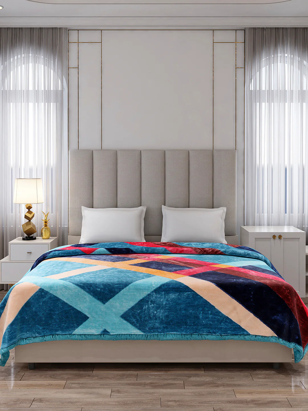 Printed Double Bed 1 Ply Blanket for Mild Winter - (Regal) - Image 2
