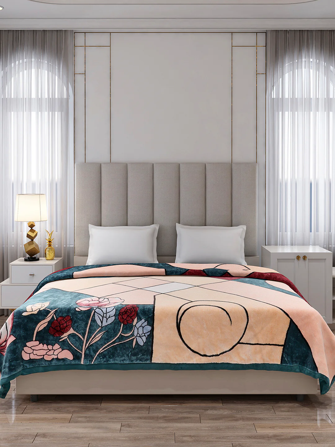 Printed Double Bed 1 Ply Blanket for Mild Winter - (Regal) - Image 2
