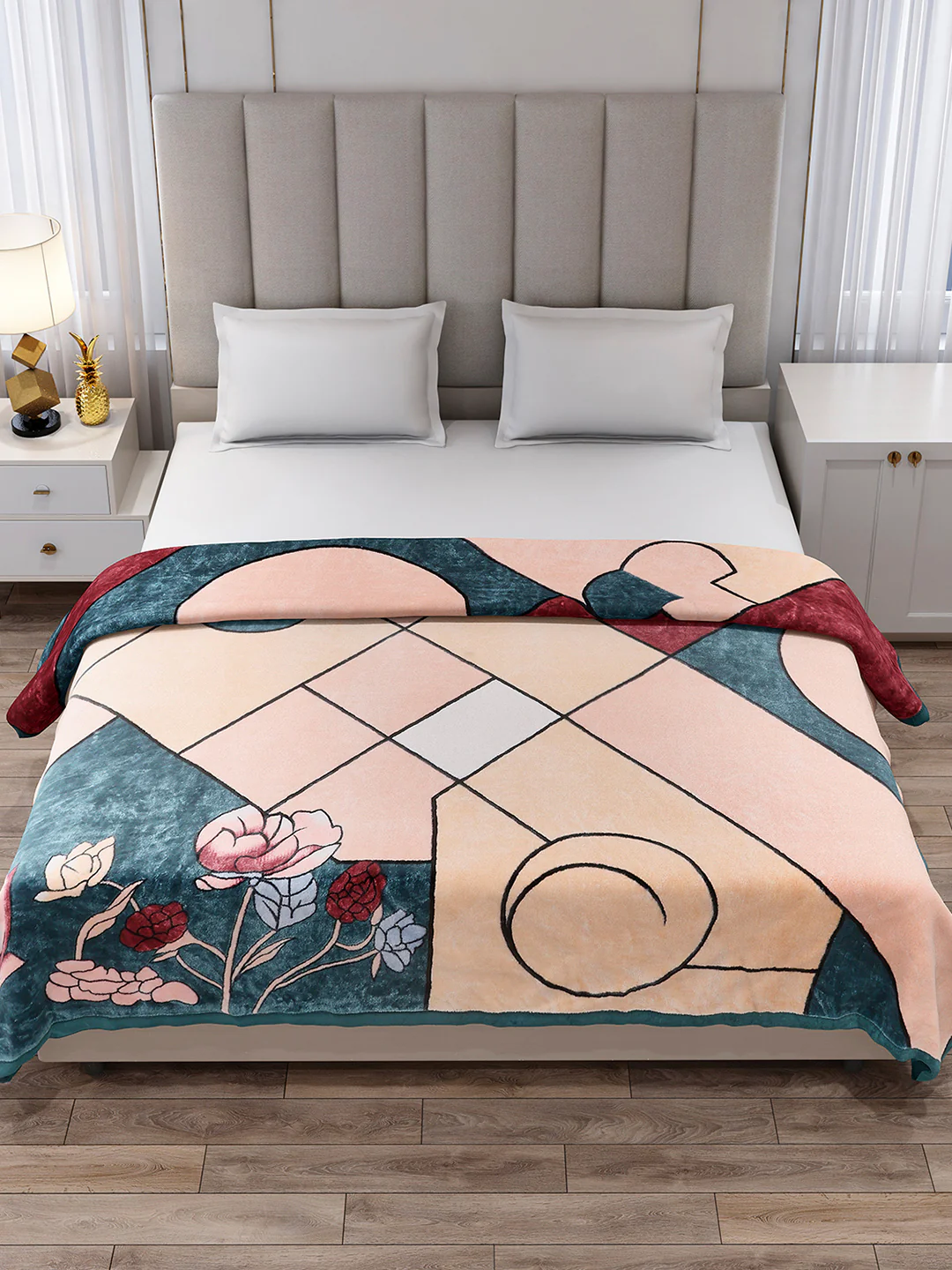 Printed Double Bed 1 Ply Blanket for Mild Winter - (Regal) - Image 3