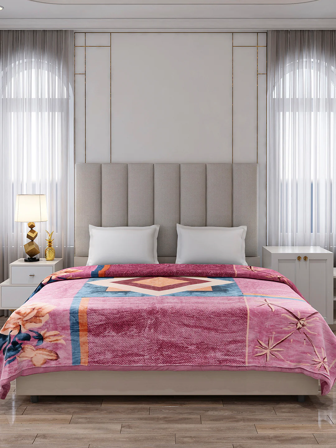 Printed Double Bed 1 Ply Blanket for Mild Winter - (Regal) - Image 2