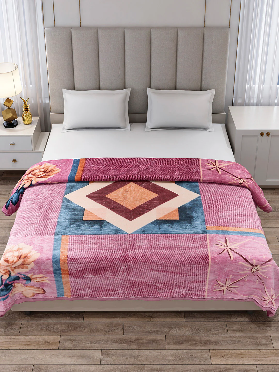Printed Double Bed 1 Ply Blanket for Mild Winter - (Regal) - Image 3