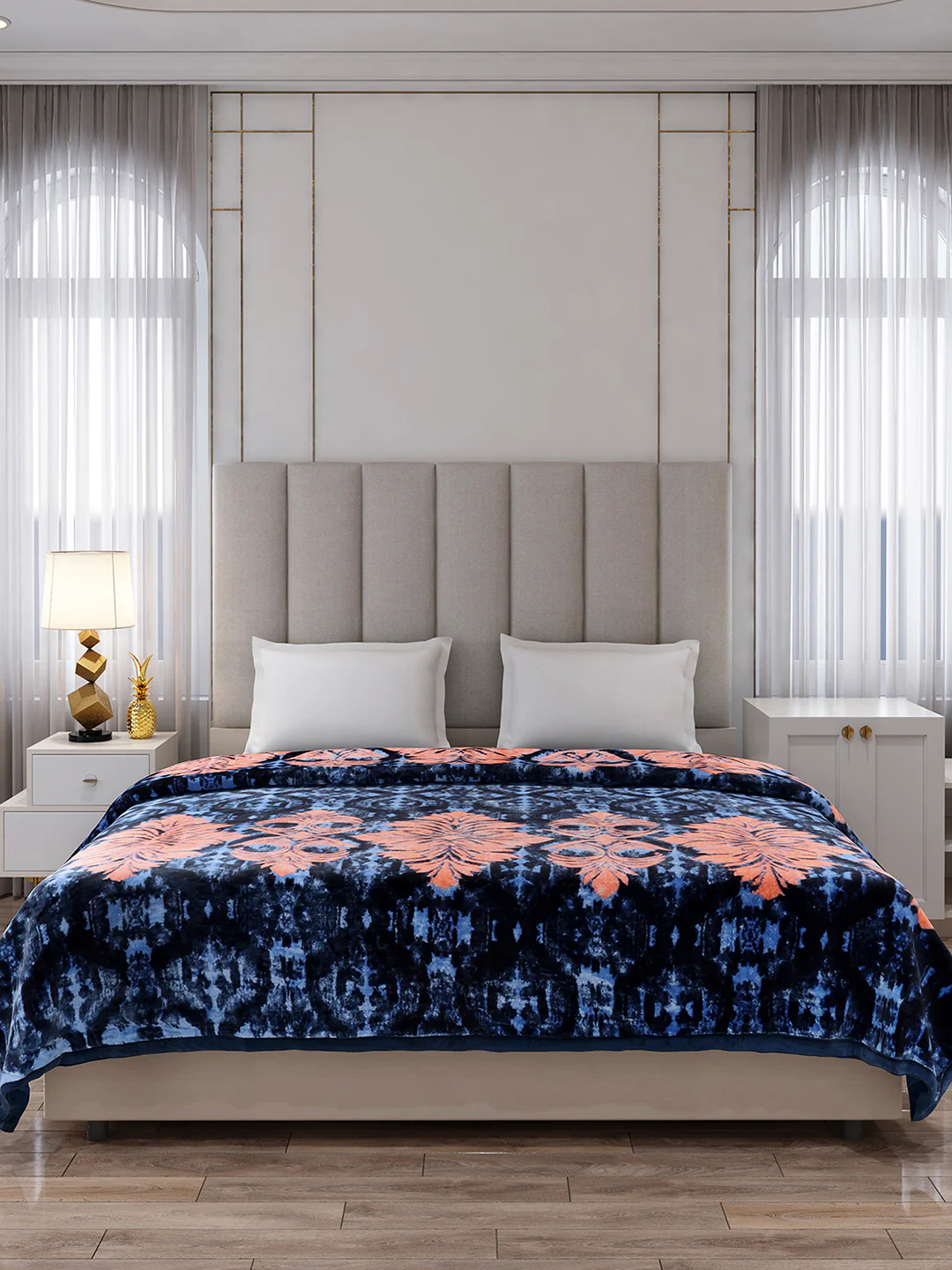 Printed Double Bed 1 Ply, 549 GSM Blanket for Mild Winter - (Roman Box) - Image 2