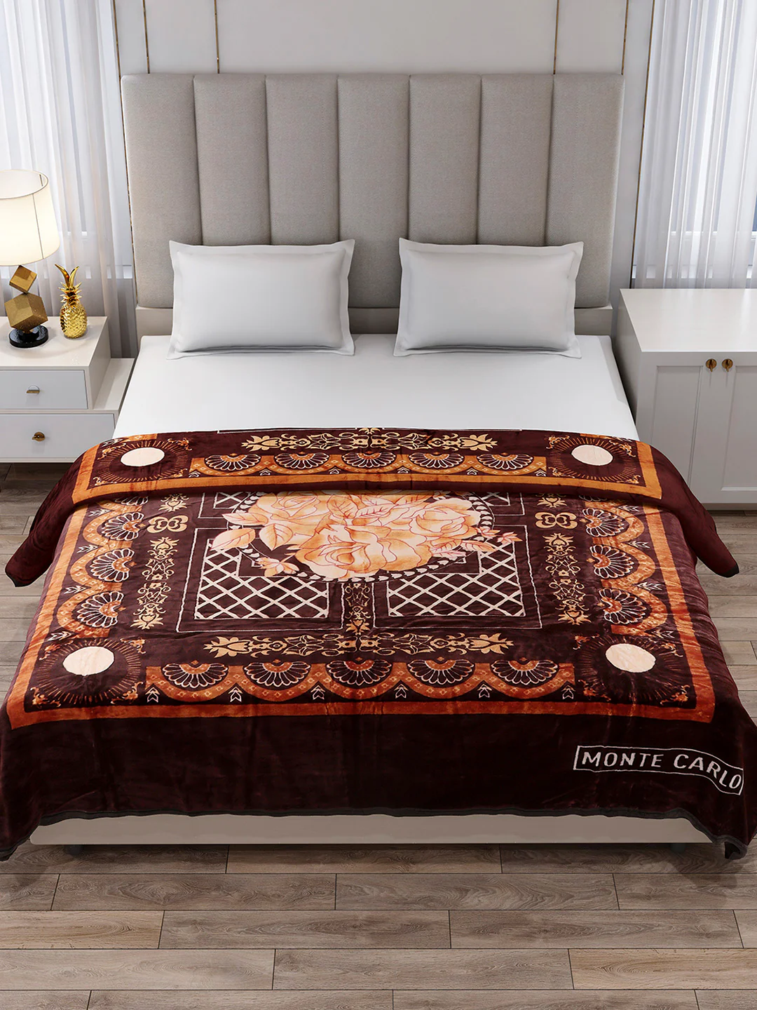 Printed Double Bed 1 Ply, 530 GSM Super Soft Blanket for Mild Winter - (Roman Plus) - Image 3