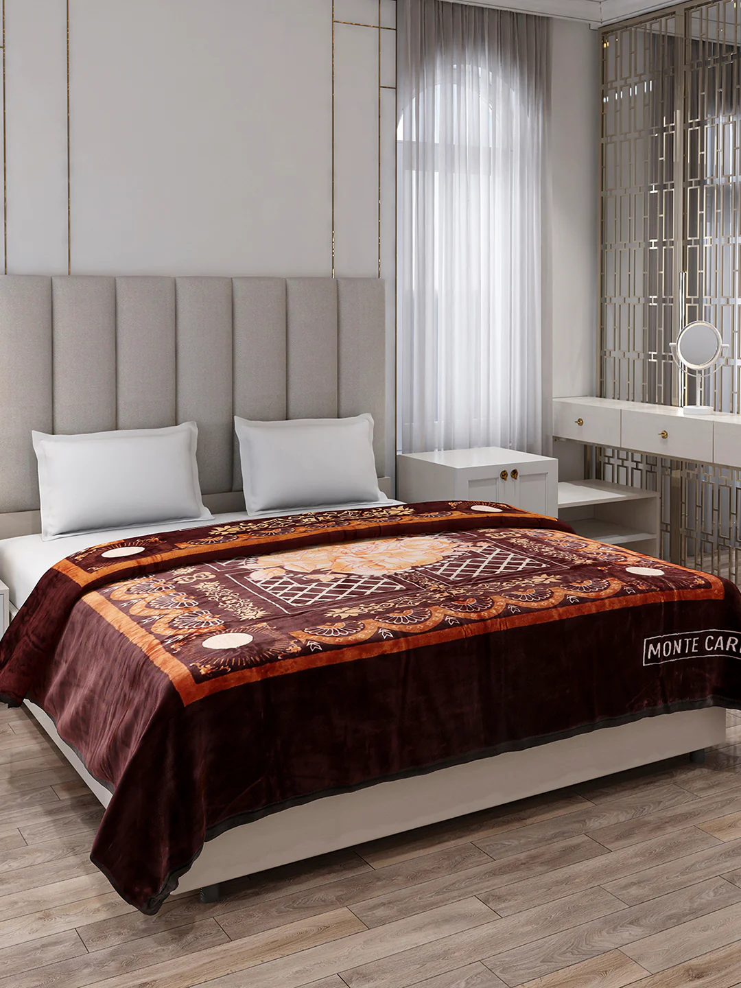 Printed Double Bed 1 Ply, 530 GSM Super Soft Blanket for Mild Winter - (Roman Plus) - Image 4