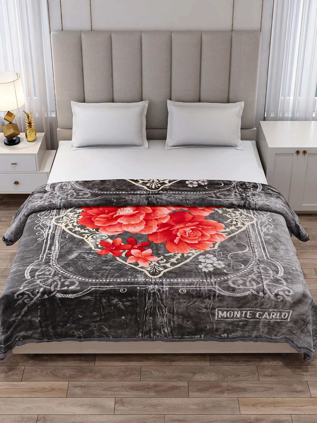 Printed Double Bed 1 Ply, 530 GSM Super Soft Blanket for Mild Winter - (Roman Plus) - Image 3