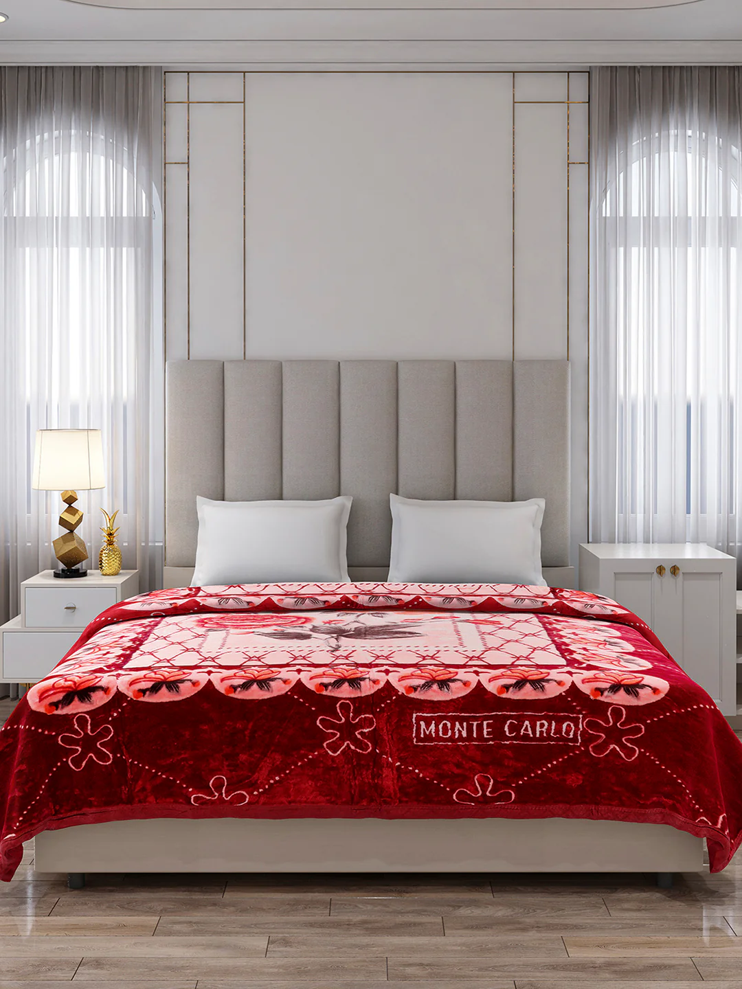 Printed Double Bed 1 Ply, 530 GSM Super Soft Blanket for Mild Winter - (Roman Plus) - Image 2
