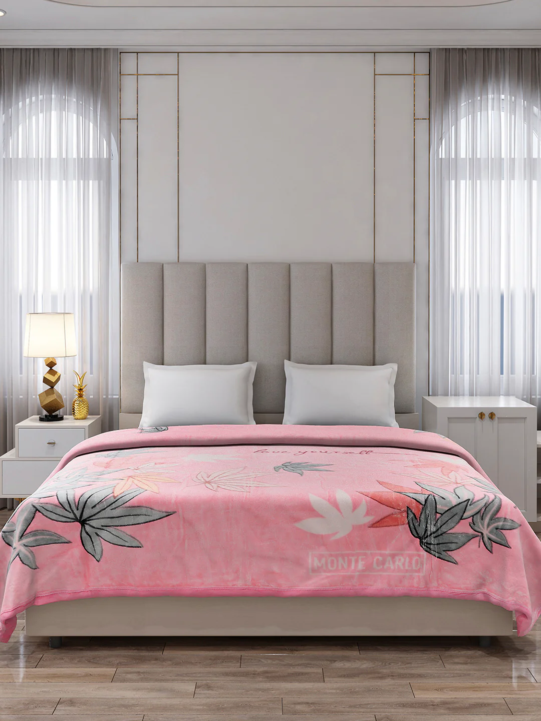 Printed Double Bed 1 Ply, 530 GSM Super Soft Blanket for Mild Winter - (Roman Plus) - Image 2