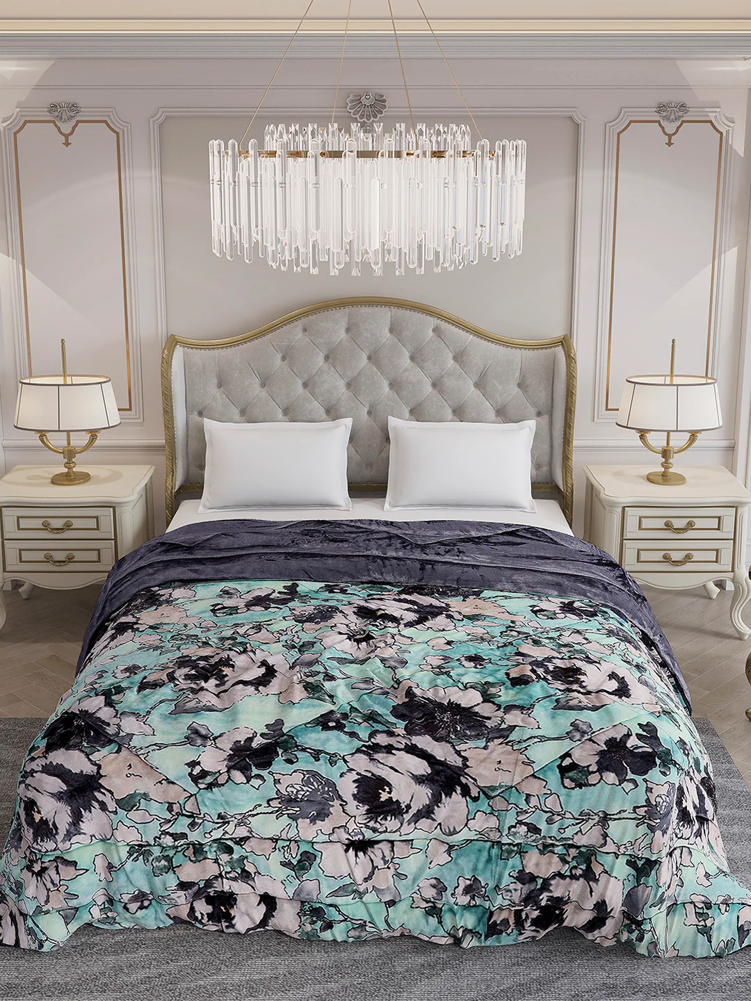 Printed Double Bed 1009 GSM Comforter for Winter - (Wild Beauty) - Image 3